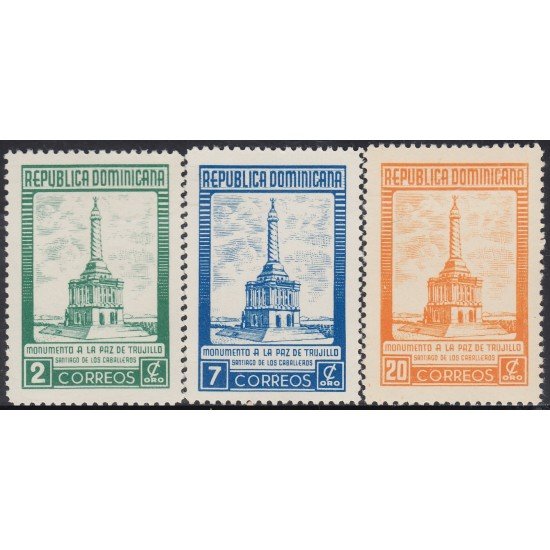 Rep. Dominicana 431/33 1954 Monumento a La Paz de Trujillo MH Rep. Dominicana 431/33 1954 Monumento a La Paz de Trujillo MH