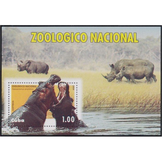 Cuba HB 266 2009 Zoológico Nacional Hipopótamo MNH Cuba HB 266 2009 Zoológico Nacional Hipopótamo MNH