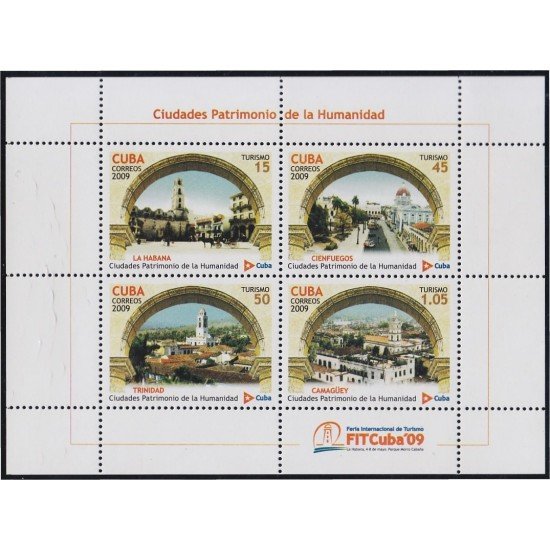 Cuba HB 265 2009 Ciudades Patrimonio de la Humanidad La Habana Cienfuegos Camagüey Trinidad MNH Cuba HB 265 2009 Ciudades Patrimonio de la Humanidad La Habana Cienfuegos Camagüey Trinidad MNH