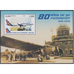 Cuba HB 259 2009 Cubana de aviación 80 años de su fundación MNH Cuba HB 259 2009 Cubana de aviación 80 años de su fundación MNH