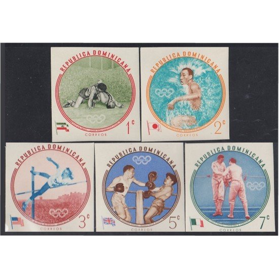 Rep. Dominicana 542/46 1960 Juegos Olímpicos de Roma Sin dentar MNH Rep. Dominicana 542/46 1960 Juegos Olímpicos de Roma Sin dentar MNH