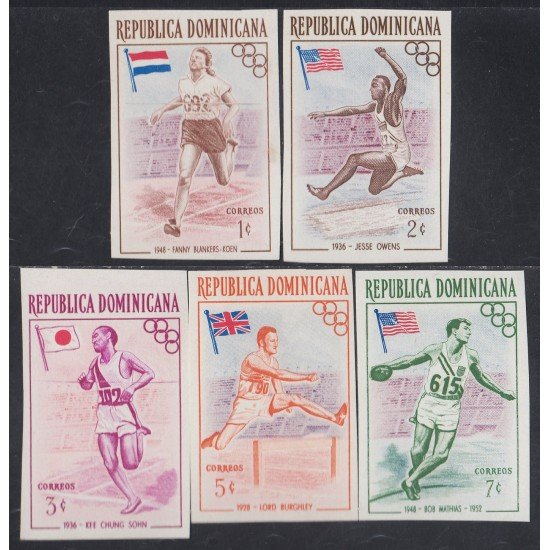 Rep. Dominicana 444/48 1956 Deportes Juegos olímpicos de Melbourne Sin dentar Rep. Dominicana 444/48 1956 Deportes Juegos olímpicos de Melbourne Sin dentar