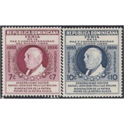 Rep. Dominicana 439/40 1955 Generalísimo Dr. Rafael Leonidas Trujillo Molina Sin Goma Rep. Dominicana 439/40 1955 Generalísimo Dr. Rafael Leonidas Trujillo Molina Sin Goma