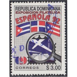 Rep. Dominicana 1091 1992 Exposición filatélica española Cuba Dominicana Puerto Rico usados Rep. Dominicana 1091 1992 Exposición filatélica española Cuba Dominicana Puerto Rico usados