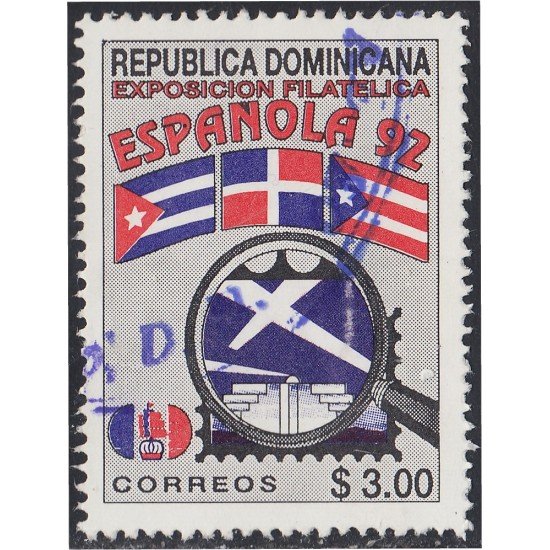 Rep. Dominicana 1091 1992 Exposición filatélica española Cuba Dominicana Puerto Rico usados Rep. Dominicana 1091 1992 Exposición filatélica española Cuba Dominicana Puerto Rico usados