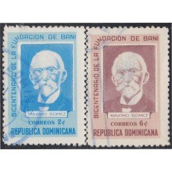 Rep. Dominicana 610/11 1964 Bicentenario de la Fundación de Bani Máximo Gómez usados Rep. Dominicana 610/11 1964 Bicentenario de la Fundación de Bani Máximo Gómez usados