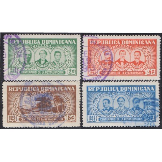 Rep. Dominicana 596/99 1963 Centenario de la Restauración usados Rep. Dominicana 596/99 1963 Centenario de la Restauración usados