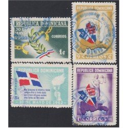 Rep. Dominicana 576/79 1962 Aniversario de la liberación Bandera usados Rep. Dominicana 576/79 1962 Aniversario de la liberación Bandera usados