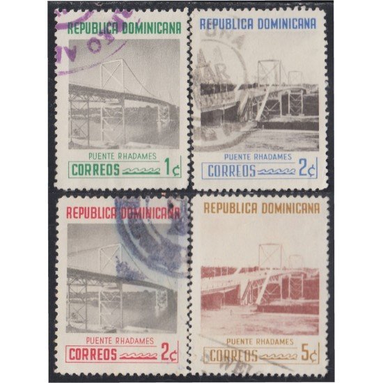 Rep. Dominicana 530/33 1959/60 Puente Rhadames usados Rep. Dominicana 530/33 1959/60 Puente Rhadames usados