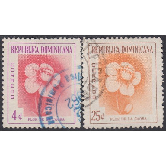 Rep. Dominicana 494/95 1958 Flor de La Caoba usados Rep. Dominicana 494/95 1958 Flor de La Caoba usados