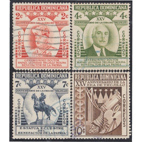 Rep. Dominicana 435/38 1955 25º Aniversario de la Era de Trujillo usados Rep. Dominicana 435/38 1955 25º Aniversario de la Era de Trujillo usados