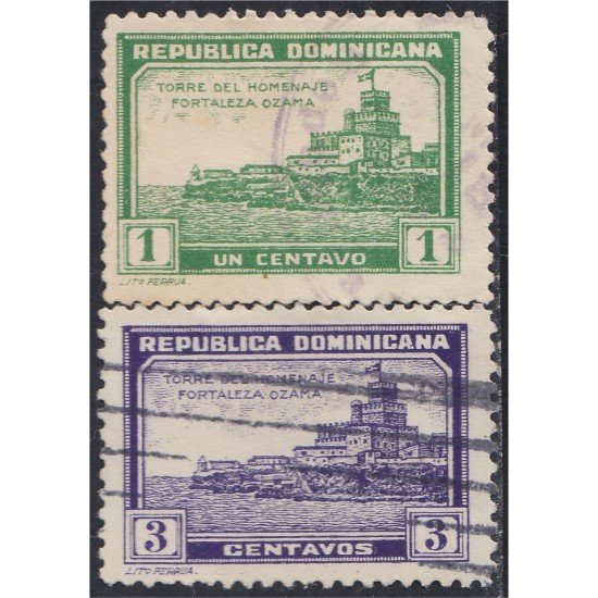 Rep. Dominicana 243/44 Torre del Homenaje Fortaleza Osama usados