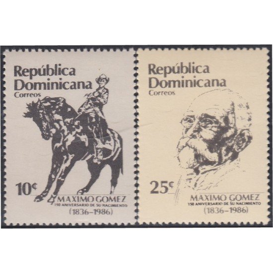Rep. Dominicana 1006/07 1986 Máximo Gómez MNH Rep. Dominicana 1006/07 1986 Máximo Gómez MNH