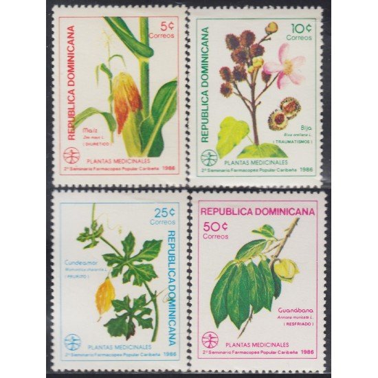 Rep. Dominicana 1005AD 1986 Plantas medicinales MNH Rep. Dominicana 1005AD 1986 Plantas medicinales MNH