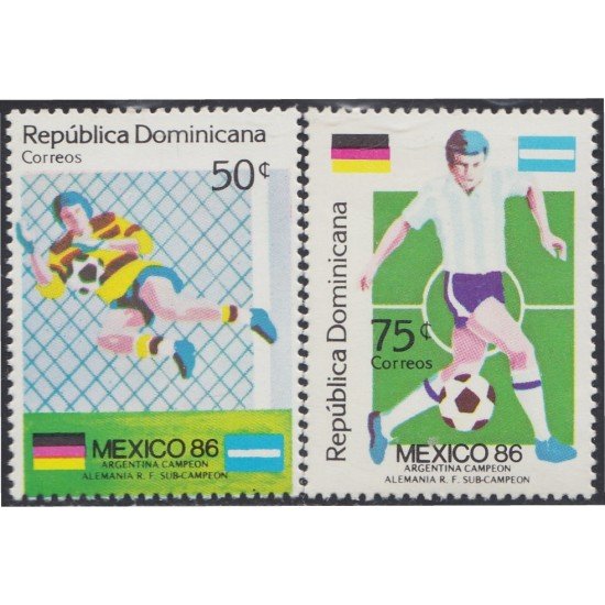 Rep. Dominicana 1004/05 1986 Argentina Campeón de Fútbol MNH Rep. Dominicana 1004/05 1986 Argentina Campeón de Fútbol MNH