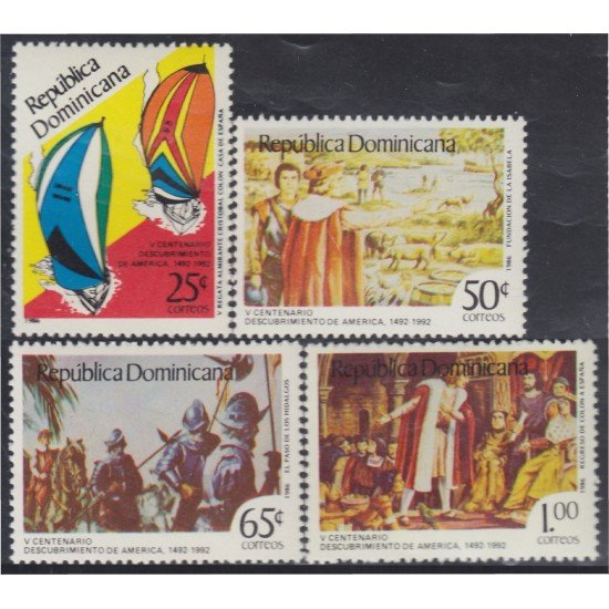 Rep. Dominicana 1000/03 1986 V Centenario del descubrimiento de América MNH Rep. Dominicana 1000/03 1986 V Centenario del descubrimiento de América MNH