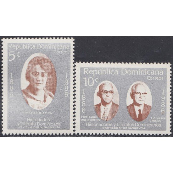 Rep. Dominicana 998/99 1986 Historiadores y Literatos dominicanos MNH Rep. Dominicana 998/99 1986 Historiadores y Literatos dominicanos MNH