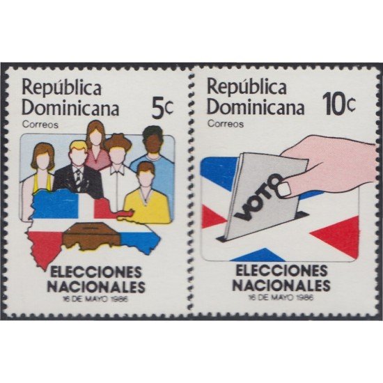 Rep. Dominicana 989/90 1986 Elecciones Nacionales MNH Rep. Dominicana 989/90 1986 Elecciones Nacionales MNH