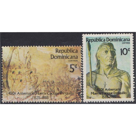 Rep. Dominicana 975/76 1985 450 Aniversario muerte Cacique Enriquillo MNH Rep. Dominicana 975/76 1985 450 Aniversario muerte Cacique Enriquillo MNH