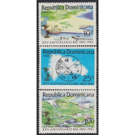 Rep. Dominicana 969/71 1985 XXV Aniversario BID MNH Rep. Dominicana 969/71 1985 XXV Aniversario BID MNH