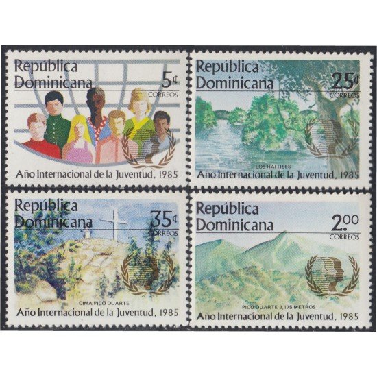 Rep. Dominicana 965/68 1985 Año Internacional de la Juventud Pico Duarte MNH Rep. Dominicana 965/68 1985 Año Internacional de la Juventud Pico Duarte MNH