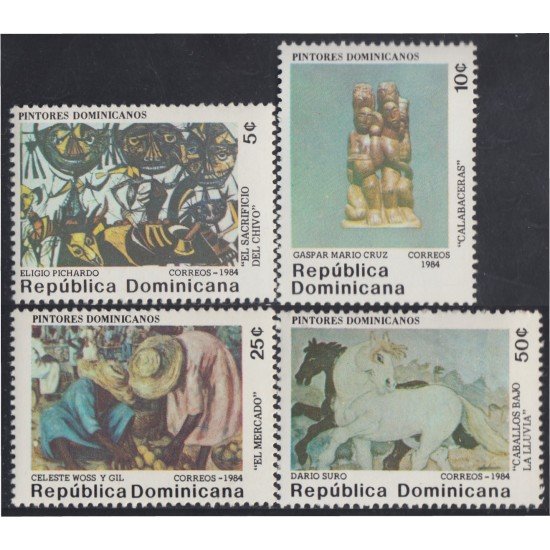 Rep. Dominicana 949/52 1984 Pintores dominicanos Pinturas Eligio Pichardo MNH Rep. Dominicana 949/52 1984 Pintores dominicanos Pinturas Eligio Pichardo MNH