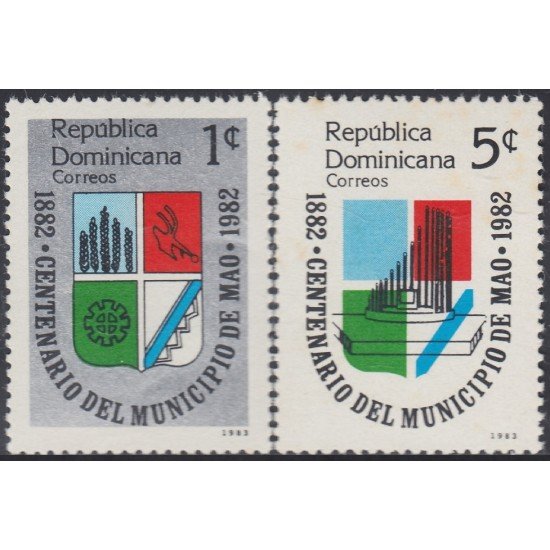 Rep. Dominicana 903/04 1983 Centenario del Municipio de Mao MNH Rep. Dominicana 903/04 1983 Centenario del Municipio de Mao MNH