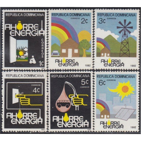 Rep. Dominicana 882/87 1982 Ahorre energía MNH Rep. Dominicana 882/87 1982 Ahorre energía MNH