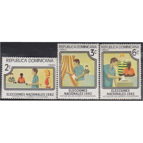 Rep. Dominicana 879/81 1982 Elecciones nacionales MNH Rep. Dominicana 879/81 1982 Elecciones nacionales MNH