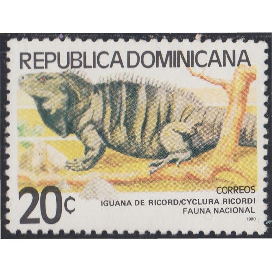 Rep. Dominicana 859 1980 Fauna Reptil Iguana de Ricord MNH Rep. Dominicana 859 1980 Fauna Reptil Iguana de Ricord MNH