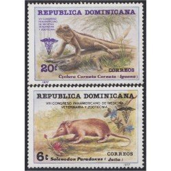 Rep. Dominicana 815/16 1977 Animales Jutía Iguana Congreso de medicina veterinaria MNH Rep. Dominicana 815/16 1977 Animales Jutía Iguana Congreso de medicina veterinaria MNH