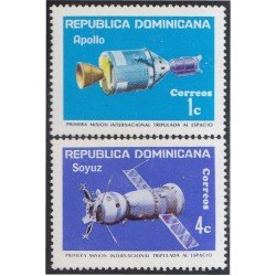 Rep. Dominicana 768/69 1975 Primera misión internacional tripulada al espacio Satélites Apolo y Soyuz MNH