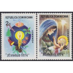 Rep. Dominicana 758/59 1974 Navidad Christmas MNH