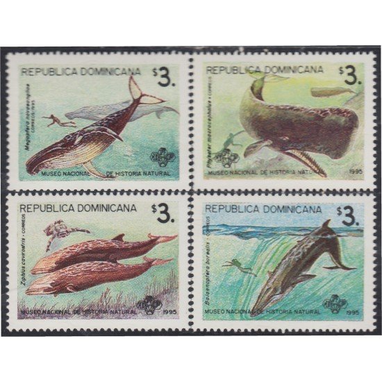 Rep. Dominicana 1183/86 1995 Museo Nacional de Historia Natural Ballenas MNH Rep. Dominicana 1183/86 1995 Museo Nacional de Historia Natural Ballenas MNH
