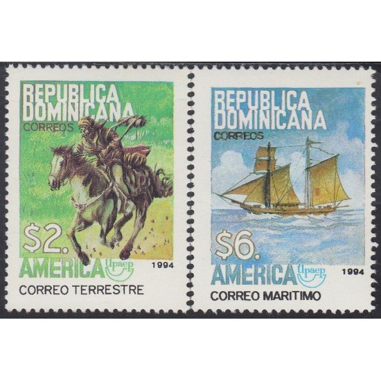 Rep. Dominicana 1157/58 1994 América Upaep Correo terrestre y marítimo Barco Caballo Boat Horse MNH Rep. Dominicana 1157/58 1994 América Upaep Correo terrestre y marítimo Barco Caballo Boat Horse MNH