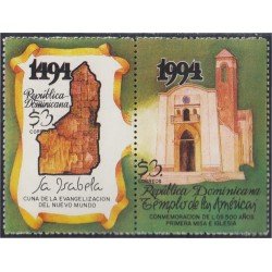 Rep. Dominicana 1154/55 1994 500 Años primera Misa e Iglesia MNH Rep. Dominicana 1154/55 1994 500 Años primera Misa e Iglesia MNH