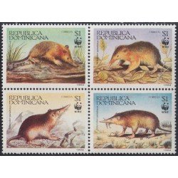 Rep. Dominicana 1145/48 1994 Fauna Animales Solenodon Paradoxus MNH Rep. Dominicana 1145/48 1994 Fauna Animales Solenodon Paradoxus MNH
