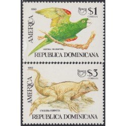 Rep. Dominicana 1117/18 1993 América Upaep Fauna Iguana Cotorra MNH Rep. Dominicana 1117/18 1993 América Upaep Fauna Iguana Cotorra MNH