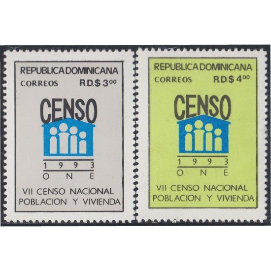 Rep. Dominicana 1113/14 1993 VII Censo Nacional población y vivienda MNH Rep. Dominicana 1113/14 1993 VII Censo Nacional población y vivienda MNH