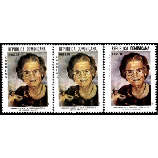 Rep. Dominicana 1108/10 1993 Doña Ema Balaguer MNH Rep. Dominicana 1108/10 1993 Doña Ema Balaguer MNH