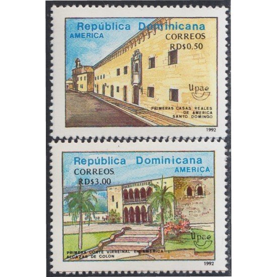 Rep. Dominicana 1101/02 1992 Primera corte virreinal y primeras casas reales en América MNH Rep. Dominicana 1101/02 1992 Primera corte virreinal y primeras casas reales en América MNH