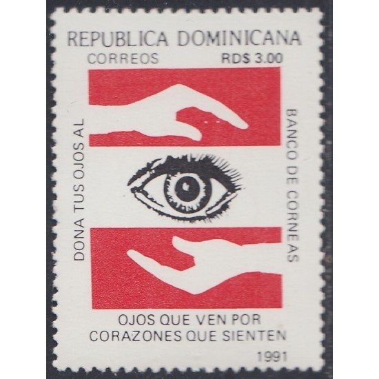 Rep. Dominicana 1088G 1991 Donantes Banco de corneas MNH Rep. Dominicana 1088G 1991 Donantes Banco de corneas MNH