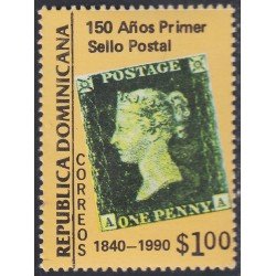 Rep. Dominicana 1081 1990 150 Años del primer sello postal MNH Rep. Dominicana 1081 1990 150 Años del primer sello postal MNH