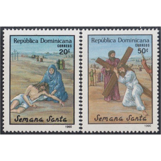 Rep. Dominicana 1075/76 1990 Semana Santa MNH Rep. Dominicana 1075/76 1990 Semana Santa MNH