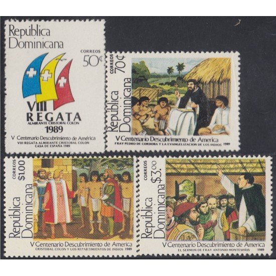 Rep. Dominicana 1063/66 1989 V Centenario del descubrimiento de América MNH Rep. Dominicana 1063/66 1989 V Centenario del descubrimiento de América MNH