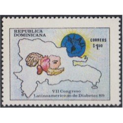 Rep. Dominicana 1060 1989 VII Congreso Latinoamericano de Diabetes MNH Rep. Dominicana 1060 1989 VII Congreso Latinoamericano de Diabetes MNH