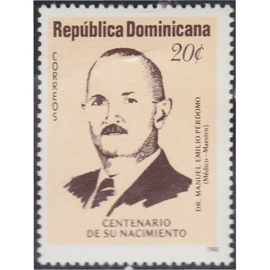 Rep. Dominicana 1038 1988 Dr. Manuel Emilio Perdomo MNH Rep. Dominicana 1038 1988 Dr. Manuel Emilio Perdomo MNH