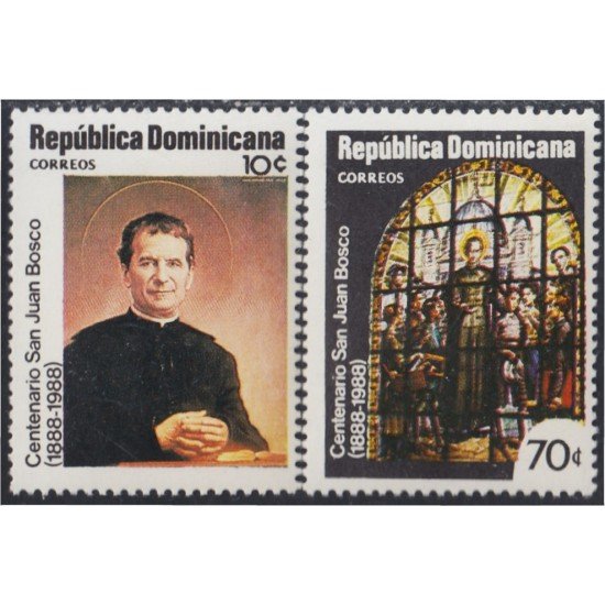 Rep. Dominicana 1035/36 1988 Centenario San Juan Bosco MNH Rep. Dominicana 1035/36 1988 Centenario San Juan Bosco MNH