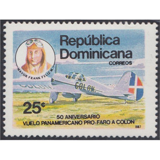 Rep. Dominicana 1030 1987 50 Aniversario vuelo panamericano pro-faro a Colón MNH Rep. Dominicana 1030 1987 50 Aniversario vuelo panamericano pro-faro a Colón MNH
