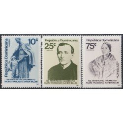 Rep. Dominicana 1027/29 1987 150 Aniversario nacimiento Padre Francisco Xavier Billini MNH Rep. Dominicana 1027/29 1987 150 Aniversario nacimiento Padre Francisco Xavier Billini MNH